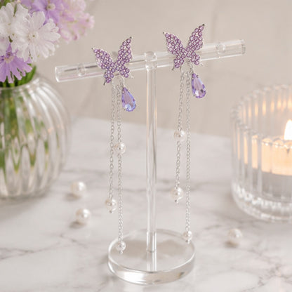 Boucles d'oreilles papillons violets (PROMO -24%)
