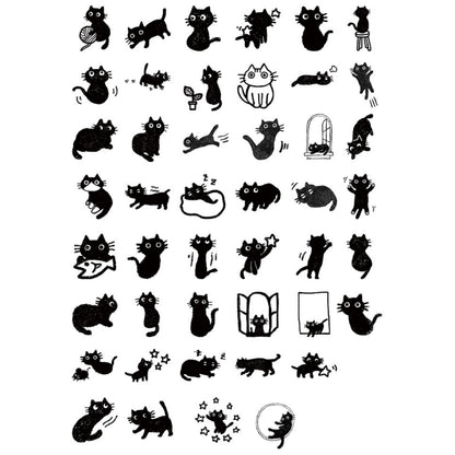 Boite de stickers chats noirs