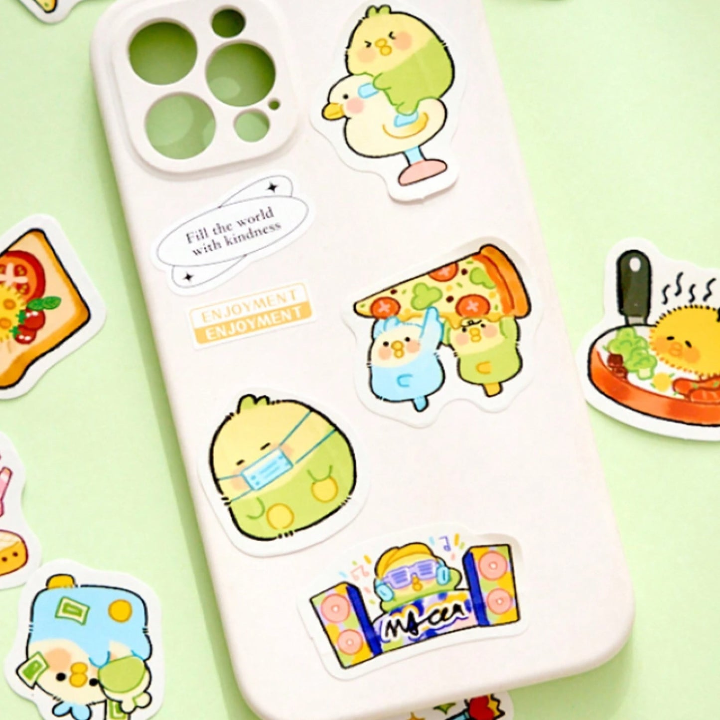 Boite de stickers chibi perruches