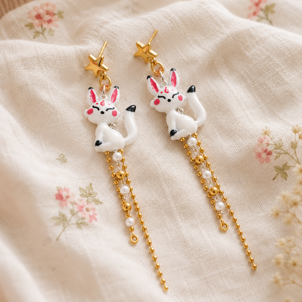 Boucles d'oreilles Kitsune Étoile (PROMO -20%)