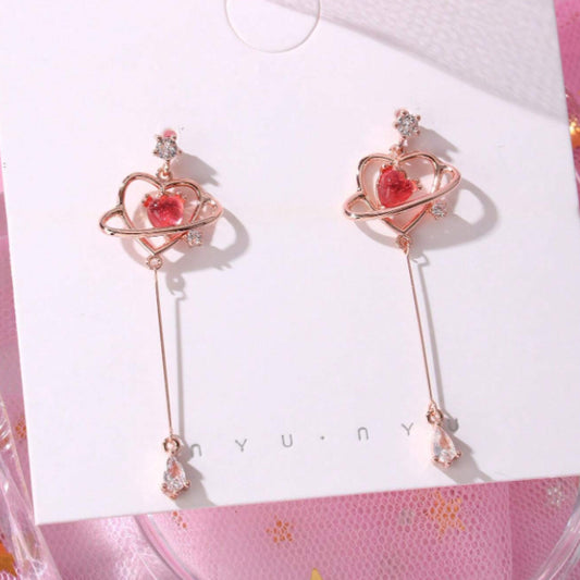 Boucles d'oreilles coeurs célestes