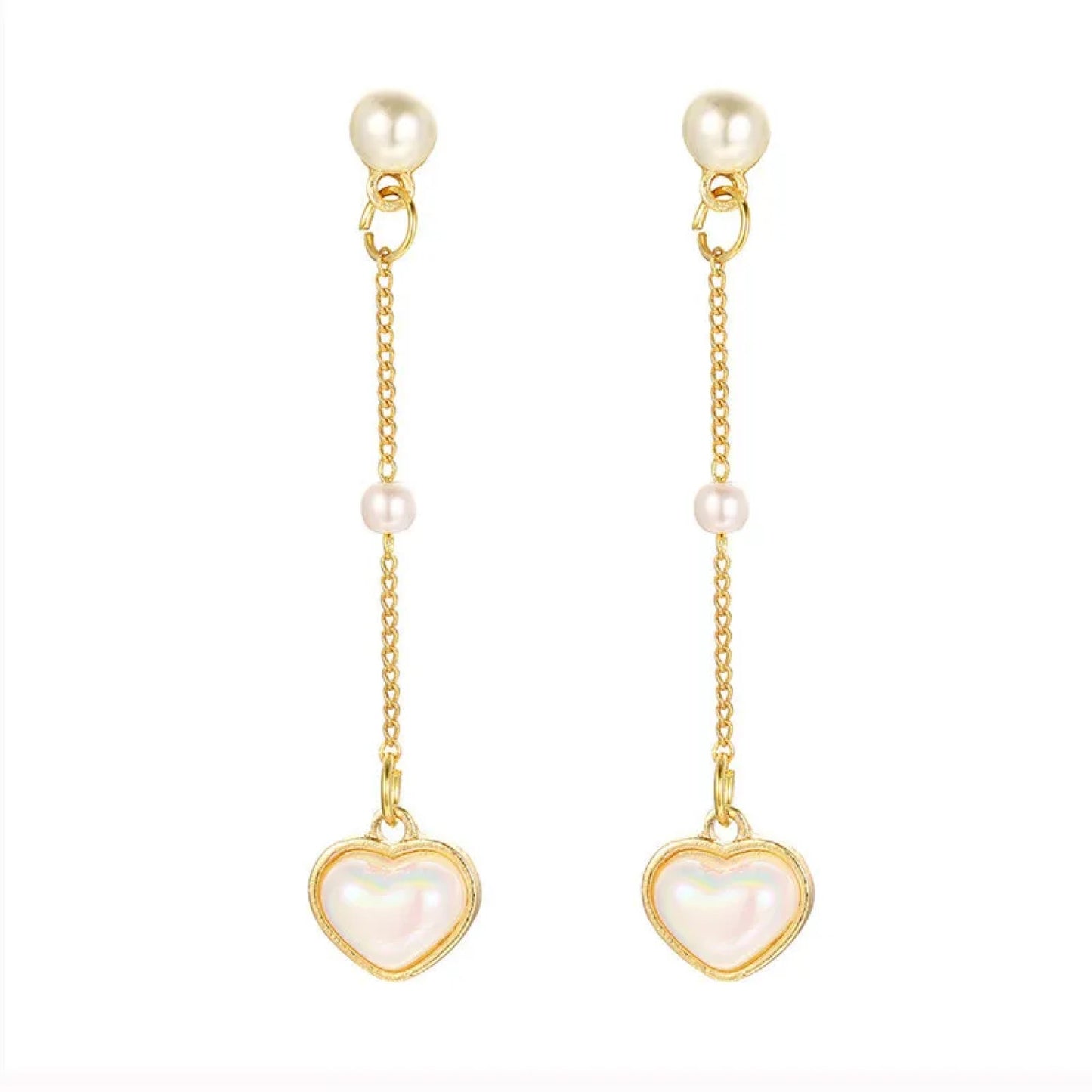 Boucles d'oreilles coeurs perles