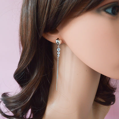 Boucles d'oreilles coeurs et strass