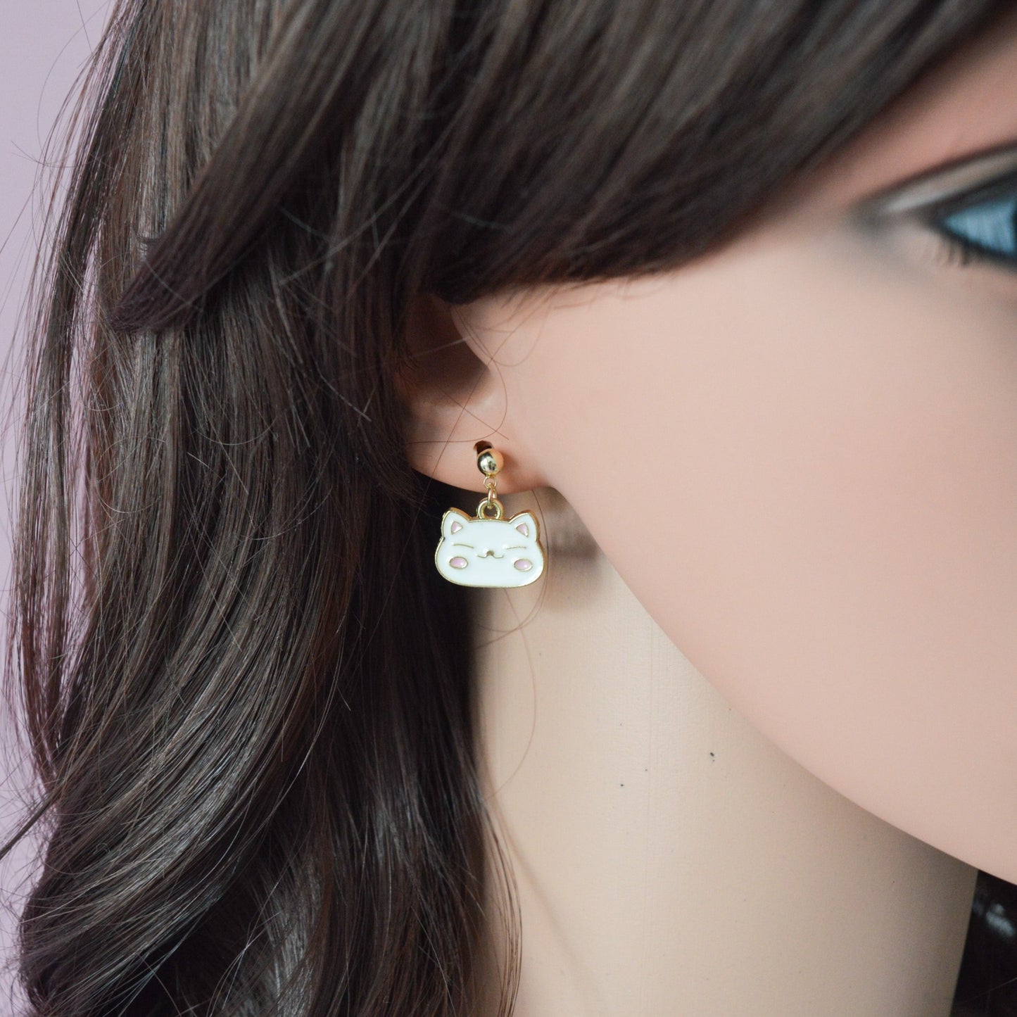 Boucles d'oreilles neko fleur de sakura