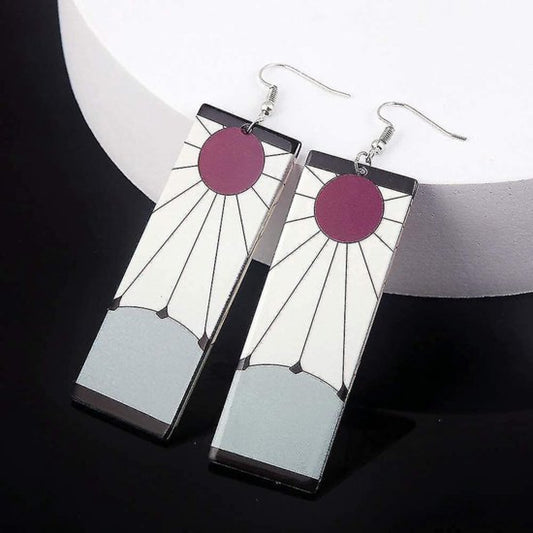 Boucles d'oreilles hanafuda de Tanjirō