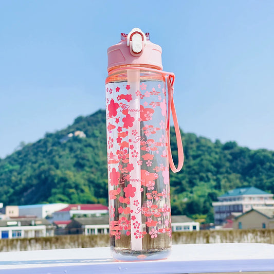 Bouteille motif fleurs de sakura