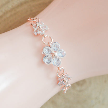 Bracelet fleurs de sakura strass