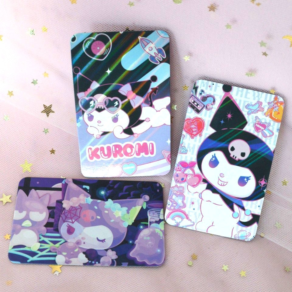 des cartes à collectionner illustrée Kuromi ! Effet holographique, design hyper mignon