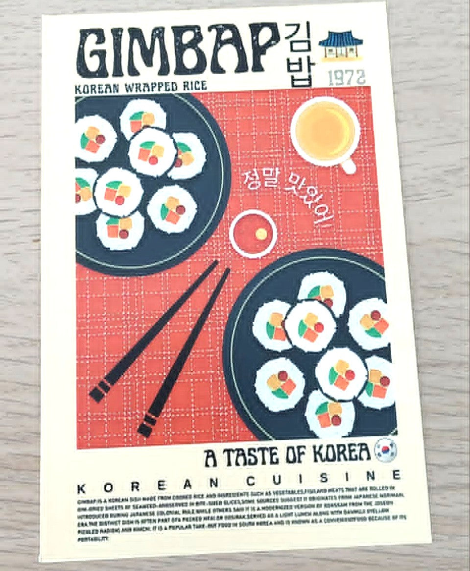 Carte postale plats asiatiques
