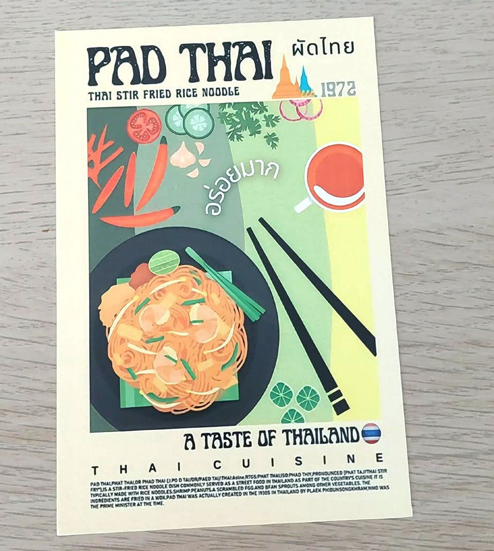 Carte postale plats asiatiques