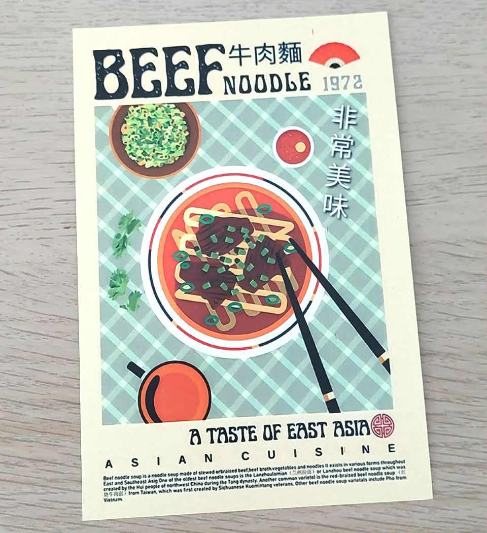 Carte postale plats asiatiques