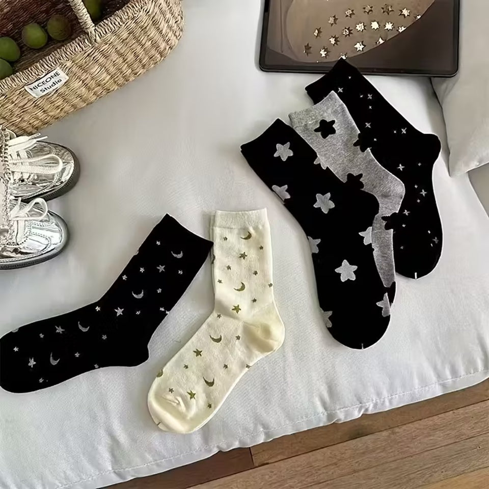 Chaussettes motif étoiles et petites lunes