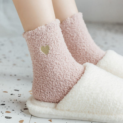 Chaussettes pilou coeurs dorés