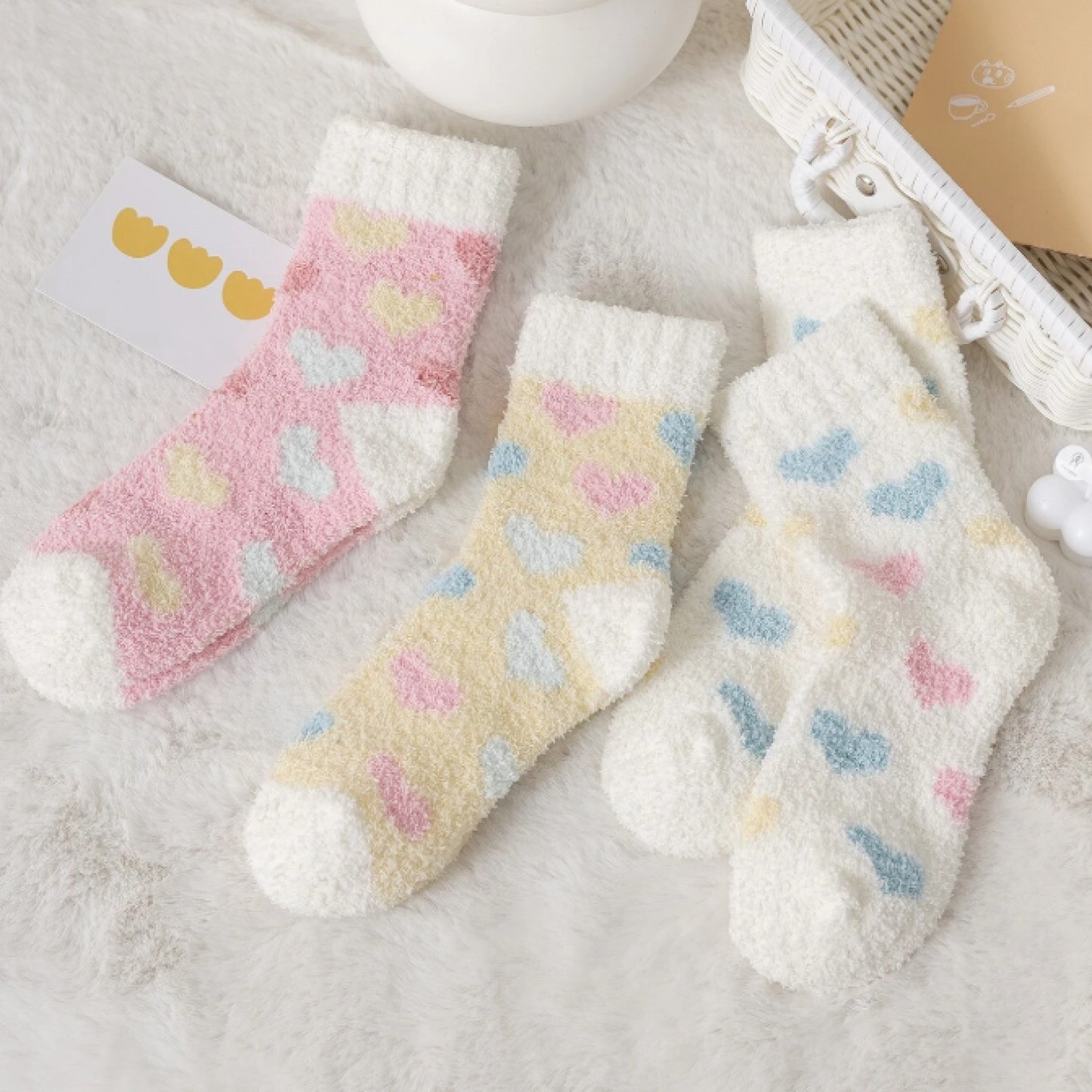 Chaussettes pilou coeurs