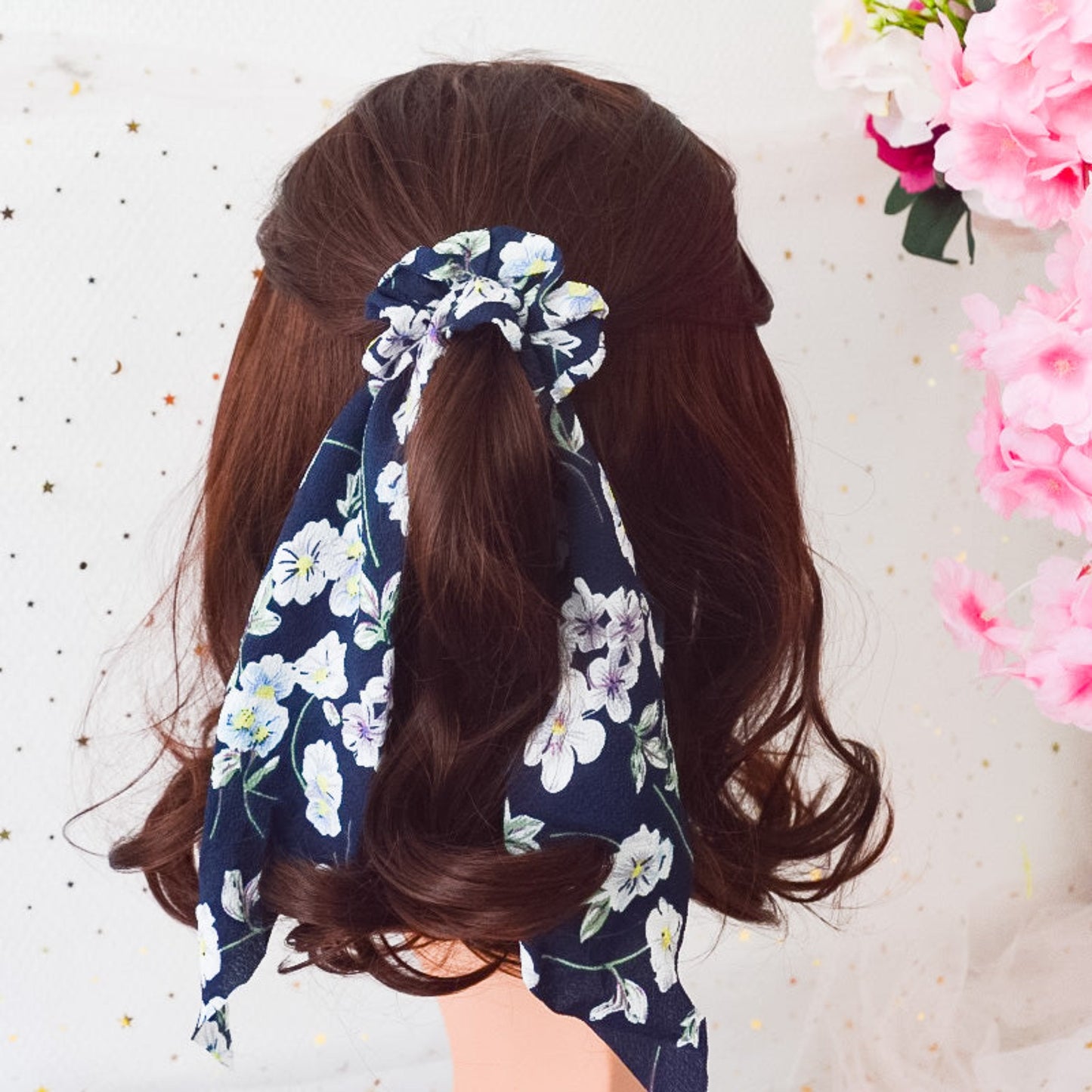 Chouchou foulard motif floral