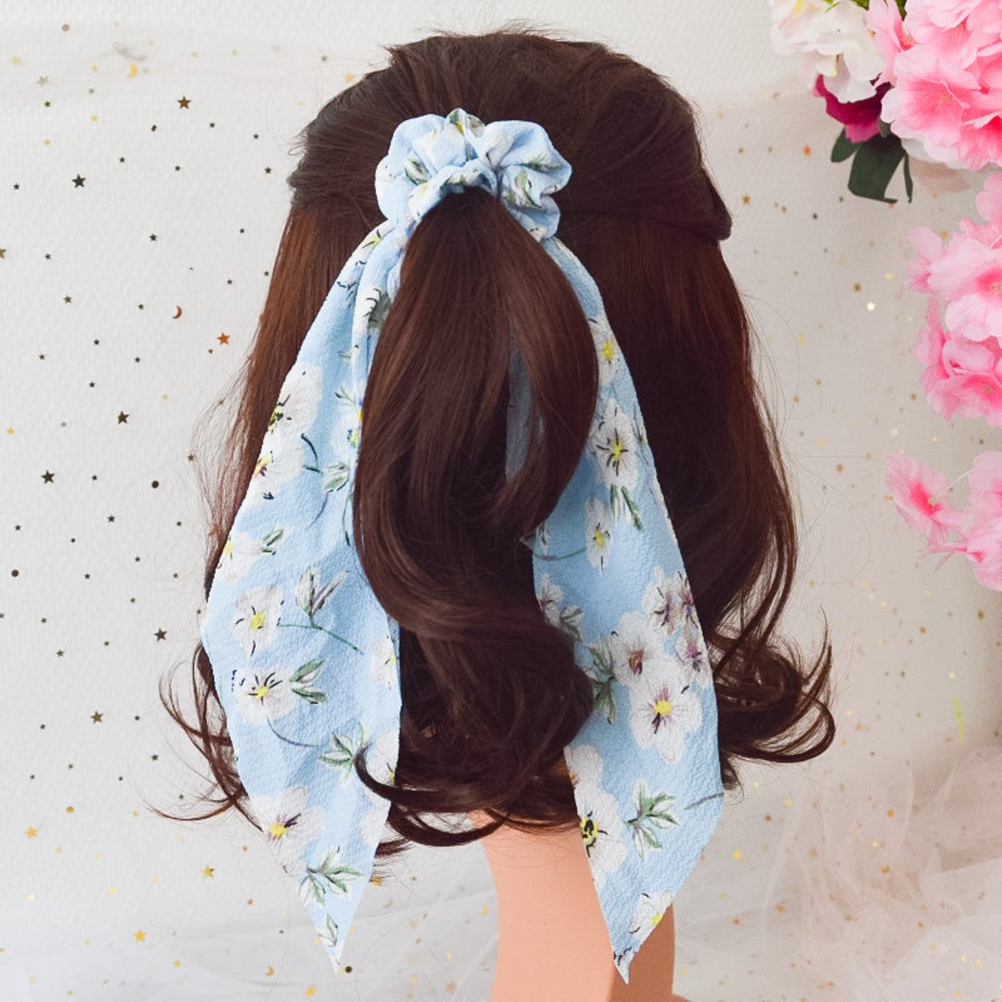 Chouchou foulard motif floral