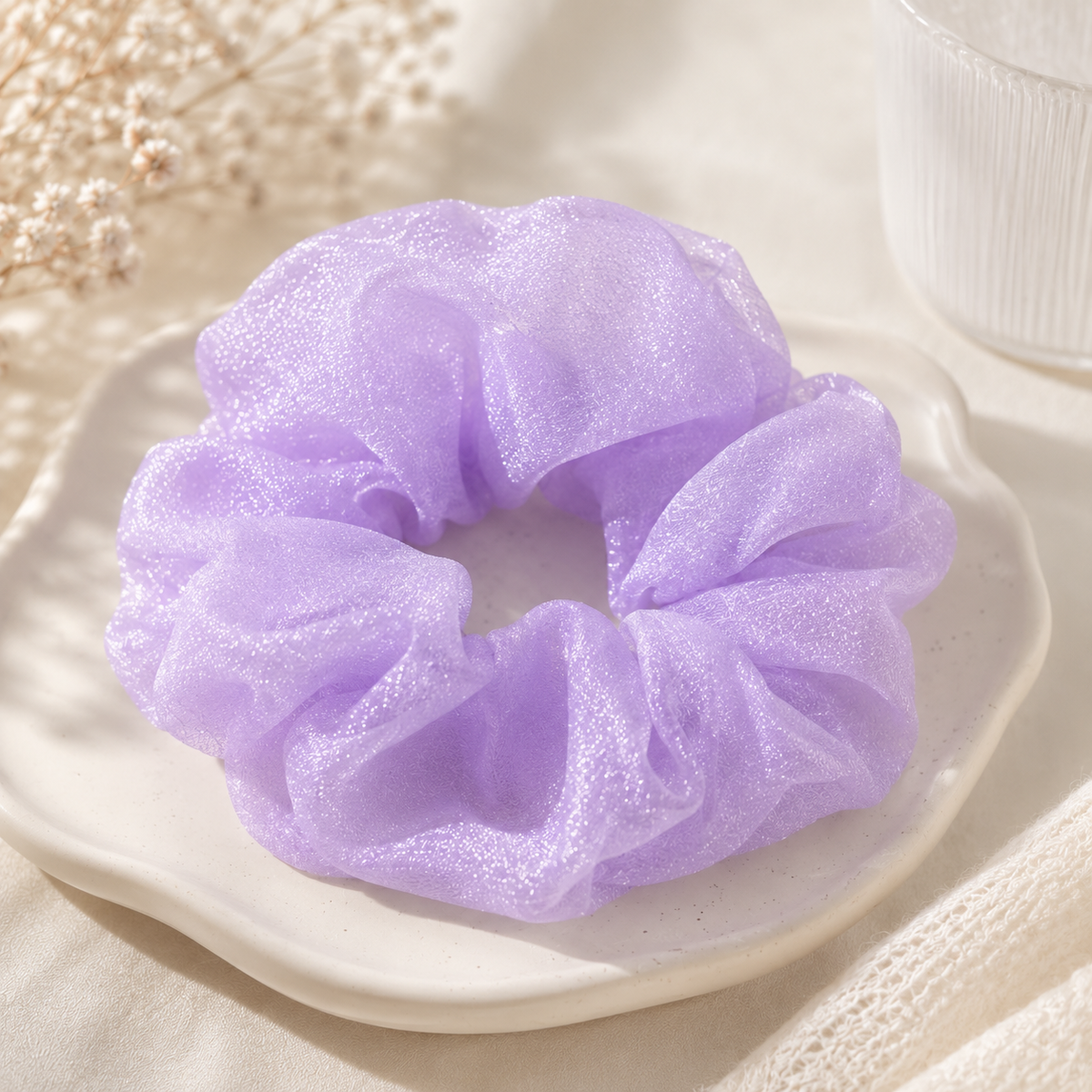 Chouchou fleurs lilas