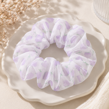 Chouchou fleurs lilas