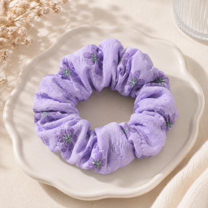 Chouchou fleurs lilas