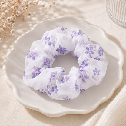 Chouchou fleurs lilas