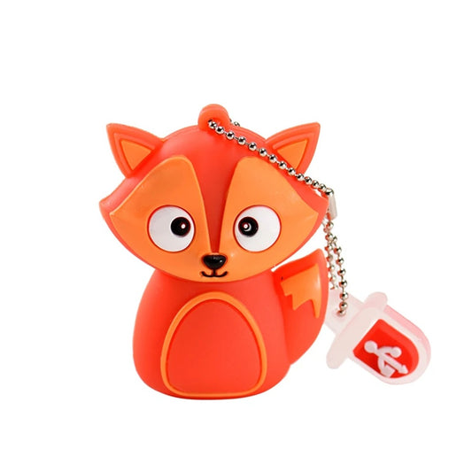 une clé usb de 16 go très mignonne en forme de renard roux aux grands yeux expressifs et adorables.