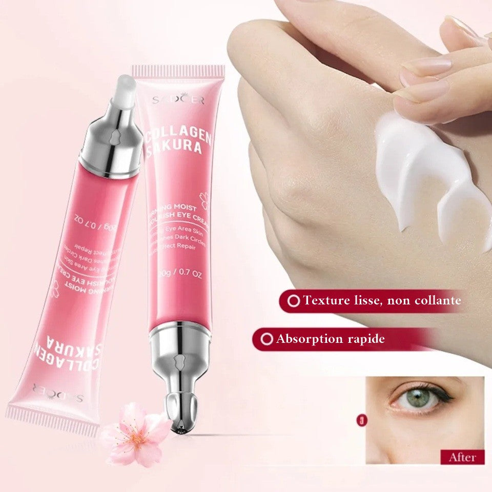 une crème pour le contour des yeux au sakura. Effet raffermissant, réduit les cernes, nourrit et hydrate en profondeur.