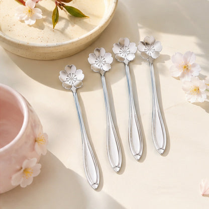 Lot de 2 cuillères en forme de fleur de sakura