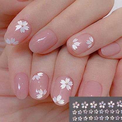 Déco nail art sakura holographique