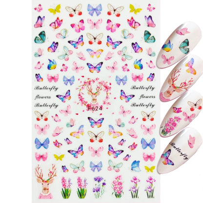 Déco nail art papillons colorés