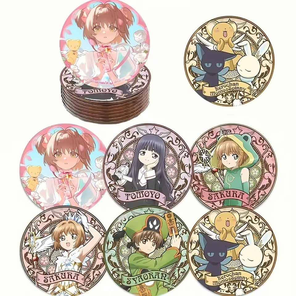 des dessous de verre en bois de superbes illustrations de Sakura Kinomoto et de ses amis de Card Captor Sakura.  Idéal pour les apéros entre amis, pour ne pas tâcher la table.