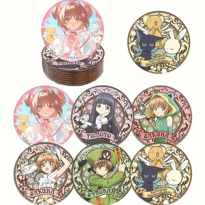 des dessous de verre en bois de superbes illustrations de Sakura Kinomoto et de ses amis de Card Captor Sakura.  Idéal pour les apéros entre amis, pour ne pas tâcher la table.