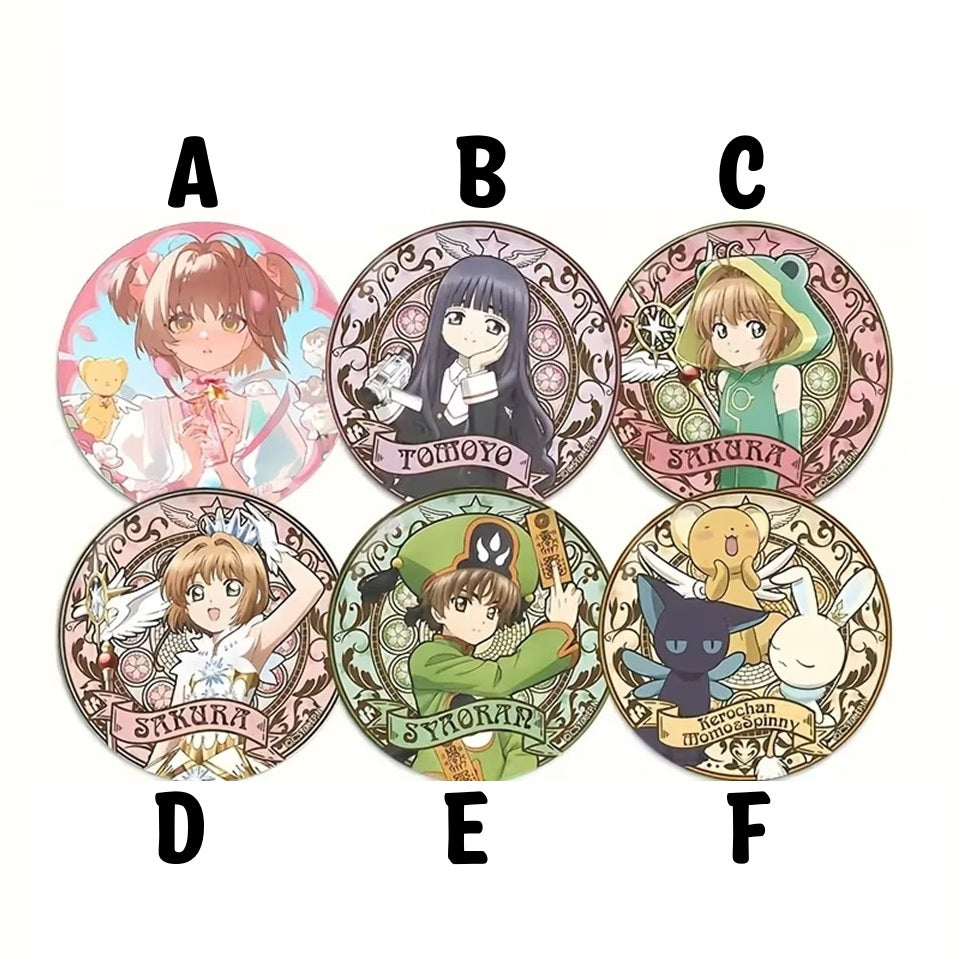 des dessous de verre en bois de superbes illustrations de Sakura Kinomoto et de ses amis de Card Captor Sakura.  Idéal pour les apéros entre amis, pour ne pas tâcher la table.