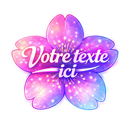 Sticker prénom personnalisé fleur de sakura