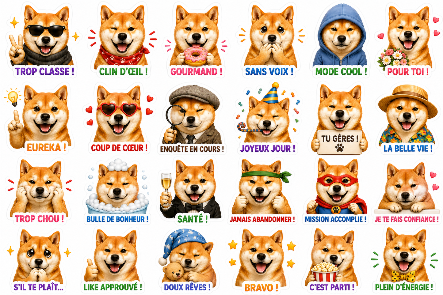 🐾 Pack d’Émojis Personnalisés de Votre Animal – Stickers Kawaii