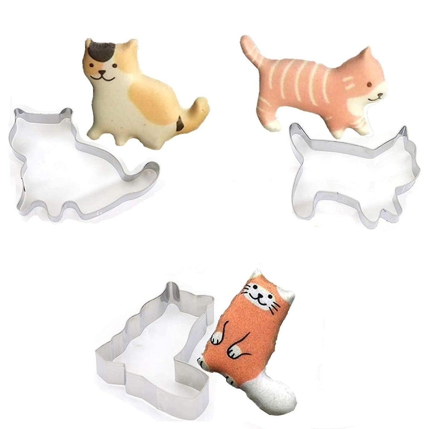 Lot de 2 emporte-pièce en forme de chat