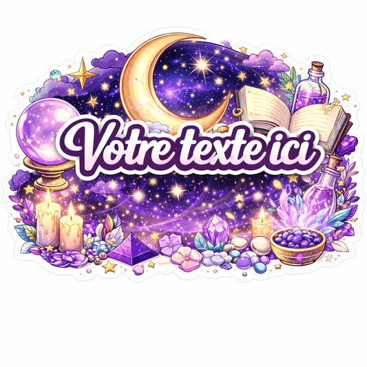 Sticker prénom personnalisé univers magique