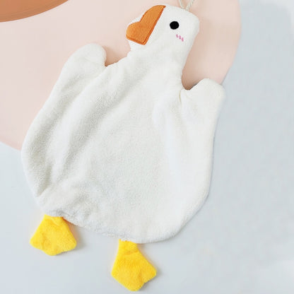 un essuie-main tout doux en forme d'oie blanche hyper mignonne