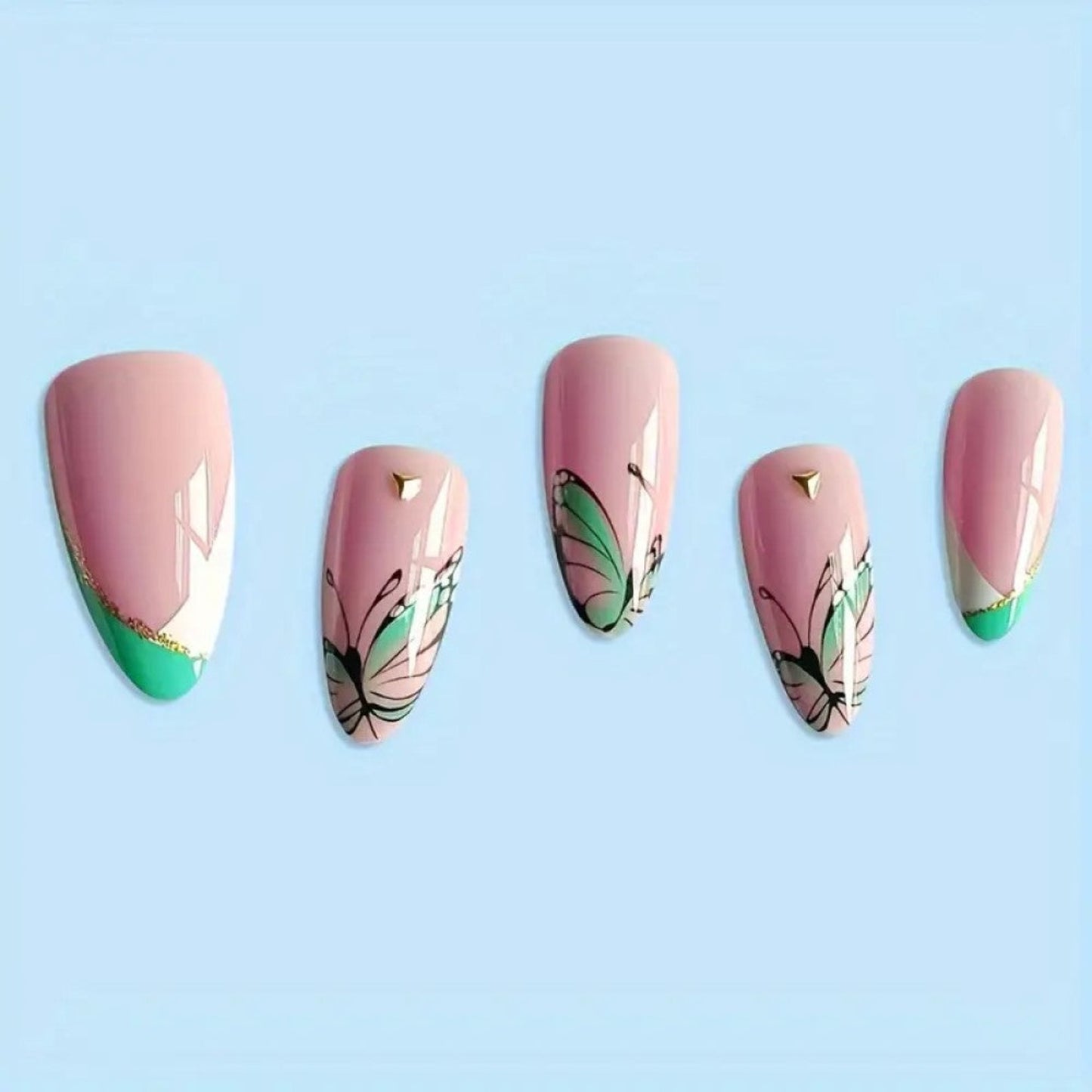 Faux ongles press on nails motif papillons