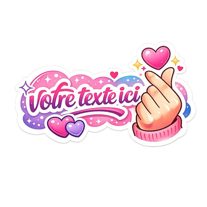Sticker prénom personnalisé Finger heart