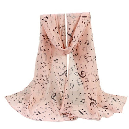 un foulard coloré léger à l'imprimé notes de musique