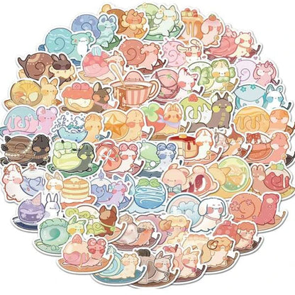 Lot de 20 stickers escargots kawaii