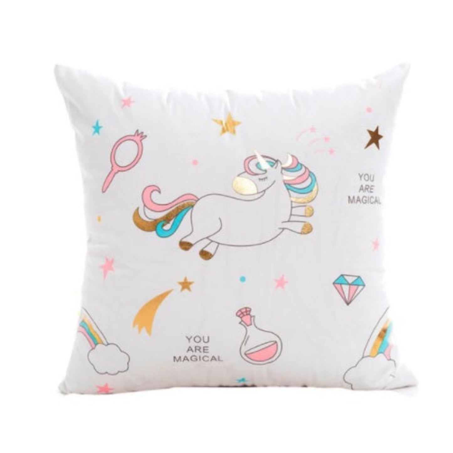 Housse de coussin magical licorne