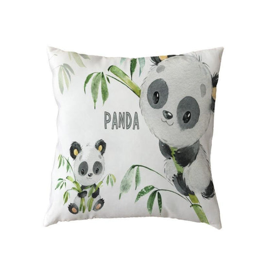 Housse de coussin panda bambou