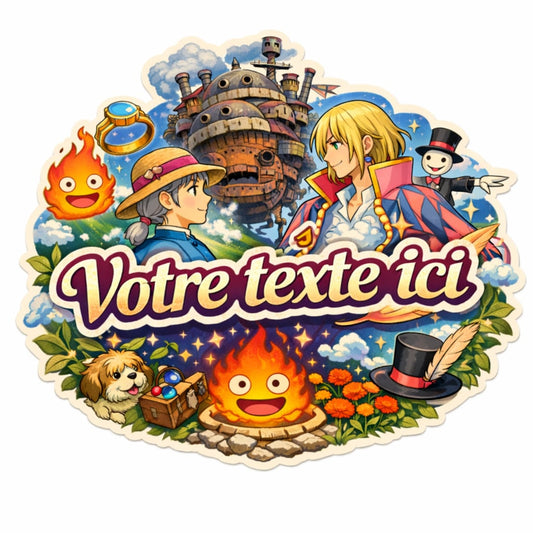 Sticker prénom personnalisé Le château ambulant
