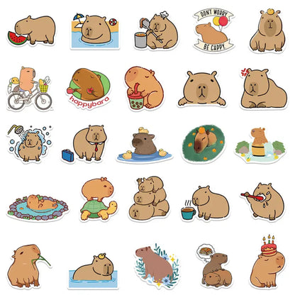 Lot de 20 stickers capybara