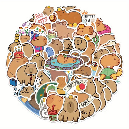 Lot de 20 stickers capybara