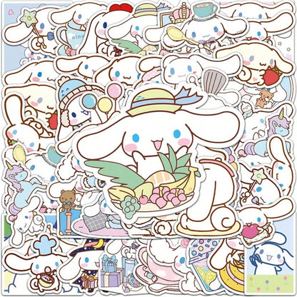 un lot de 20 stickers inspirés de Cinnamoroll. Couleurs bleus pastels et design ultra mignon