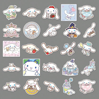 un lot de 20 stickers inspirés de Cinnamoroll. Couleurs bleus pastels et design ultra mignon