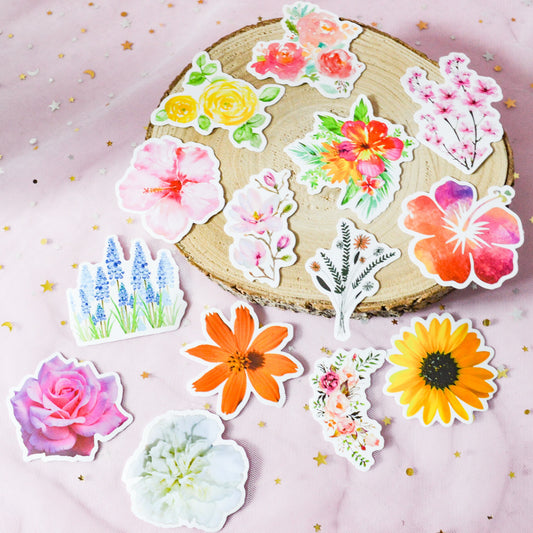 Lot de 20 stickers fleurs