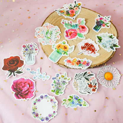 Lot de 20 stickers fleurs